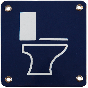 emaille pictogram grijs toilet