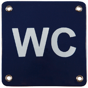 emaille pictogram grijs wc