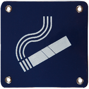 emaille pictogram blauw, verboden te roken