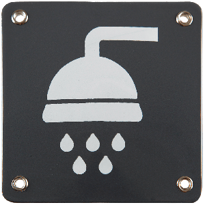 emaille pictogram blauw douche