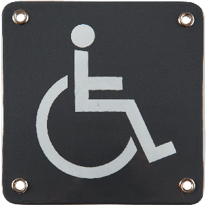 emaille pictogram blauw mindervalide