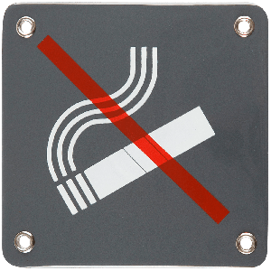 emaille pictogram blauw, verboden te roken
