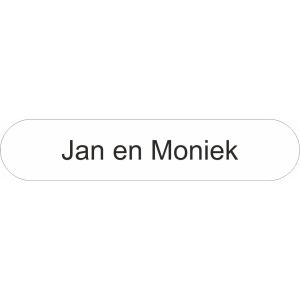 Inschuifplaatje kunststof 93x19x1,5mm ronde hoeken
