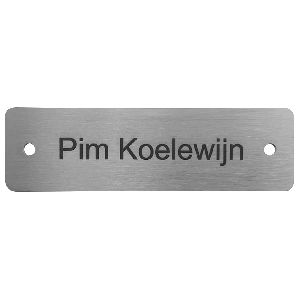 L3 rvs laser gegraveerd 12x3,5cm