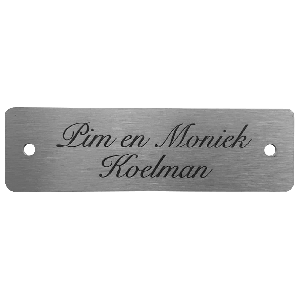 L4 rvs laser gegraveerd 15x4,5cm