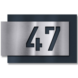 zwart/rvslook huisnummerbordje voordeur 27x17cm