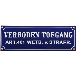EM216 verboden toegang art.461