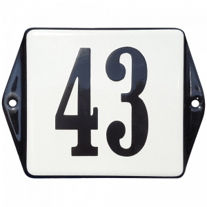 EM038 Emaille huisnummer model oor 13x10cm