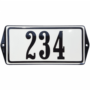 EM046 Emaille huisnummer model oor met rand + kader 23x10cm