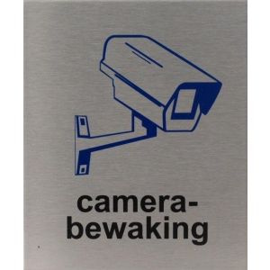 RP24 aluminium RVS look Pictogram CAMERA BEWAKING