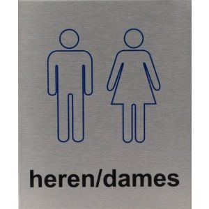 RP22 aluminium RVS look Pictogram HEREN/DAMES