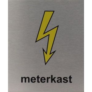 RP28 aluminium RVS look Pictogram METERKAST