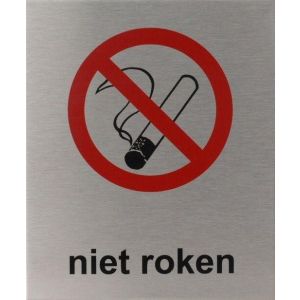 RP27 aluminium RVS look Pictogram NIET ROKEN