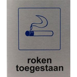 RP26 aluminium RVS look Pictogram ROKEN TOEGESTAAN