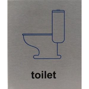 RP21 aluminium RVS look Pictogram TOILET