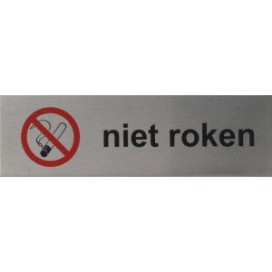 RP14 aluminium RVS look Pictogram NIET ROKEN