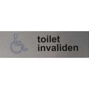 RP05 aluminium RVS look Pictogram TOILET INVALIDEN