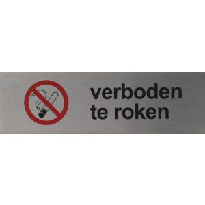 RP15 aluminium RVS look Pictogram VERBODEN TE ROKEN