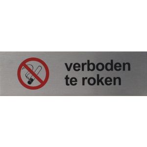 RP15 aluminium RVS look Pictogram VERBODEN TE ROKEN