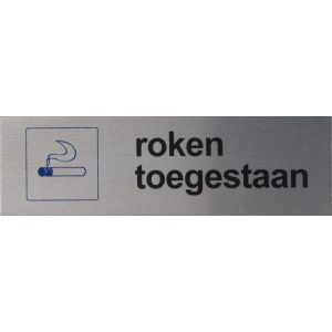 RP06 aluminium RVS look Pictogram ROKEN TOEGESTAAN