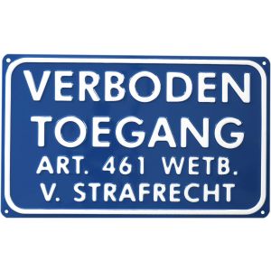 GA040 Verboden toegang 33x20cm