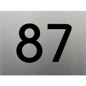 24008 rvs huisnummerbord met zwarte cijfers