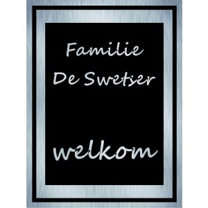 zwart rvs naambord 15x20cm
