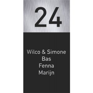zwart rvs naambord 15x30cm