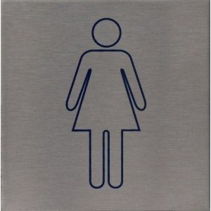 RP36 aluminium RVS look Pictogram Dames 80x80mm