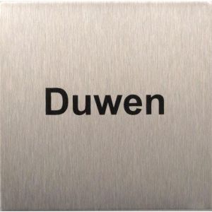 RP41 aluminium RVS look Pictogram Duwen 80x80mm