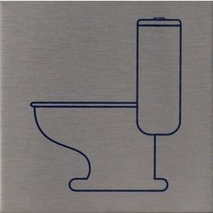 RP37 aluminium RVS look Pictogram Toilet 80x80mm