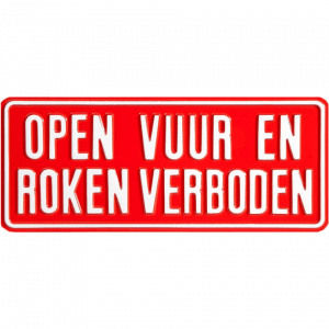 GA034 open vuur en roken verboden