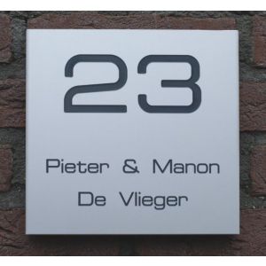 Gebogen aluminium naambord ALUGB-020 15x15cm