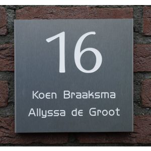 Gebogen aluminium naambord ALUGB-021 20x20cm