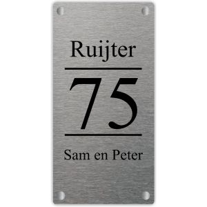 rvs naambord graveren 12x24cm BG-07