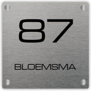 rvs naambord 25x25cm graveren BG-12