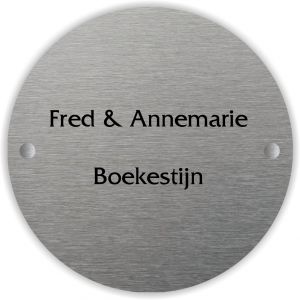 rond naambordje voordeur aluminium