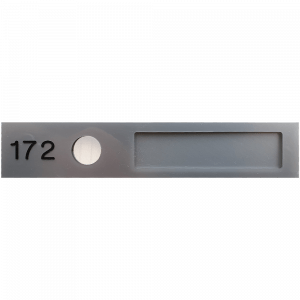 GM-238 Naamplaathouder zilver acrylaat met gat voor beldrukker met veersysteem