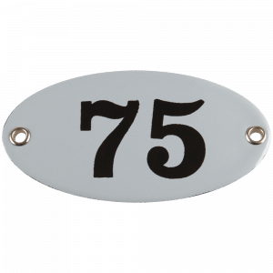 EM047 Huisnummer ovaal zonder kader 10x5cm