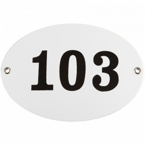 EM055 Huisnummer ovaal zonder kader 16x11cm