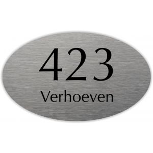 naambord rvs ovaal 27x15cm  BG-22