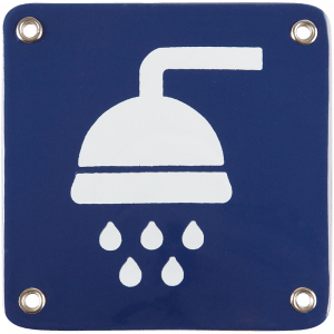 emaille pictogram blauw wc
