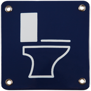 emaille pictogram grijs toilet