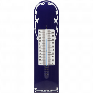 EM276 Emaille thermometer groen deco 12x43cm