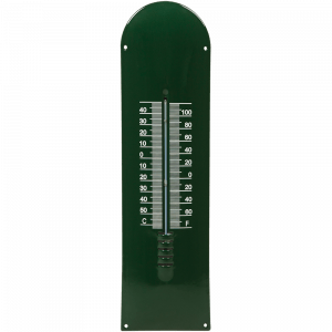 EM273 Emaille thermometer zwart 12x43cm