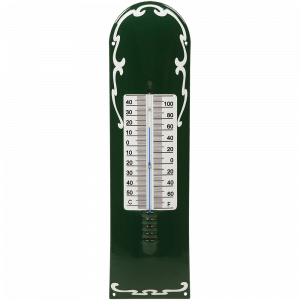 EM275 Emaille thermometer wit deco 12x43cm