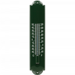 emaille thermometer grijs 6,5x30cm