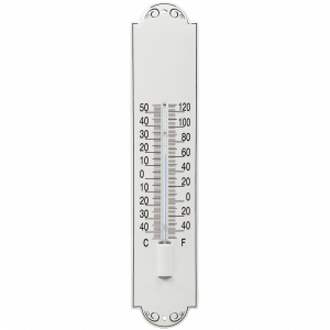 emaille thermometer blauw 6,5x30cm