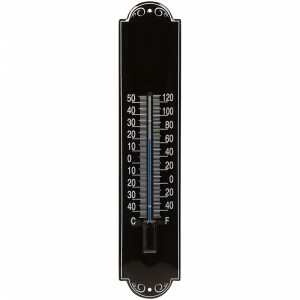 emaille thermometer blauw 6,5x30cm