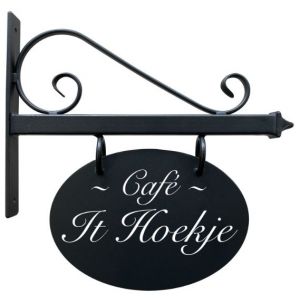 UHB5 zwart stalen uithangbord klassiek